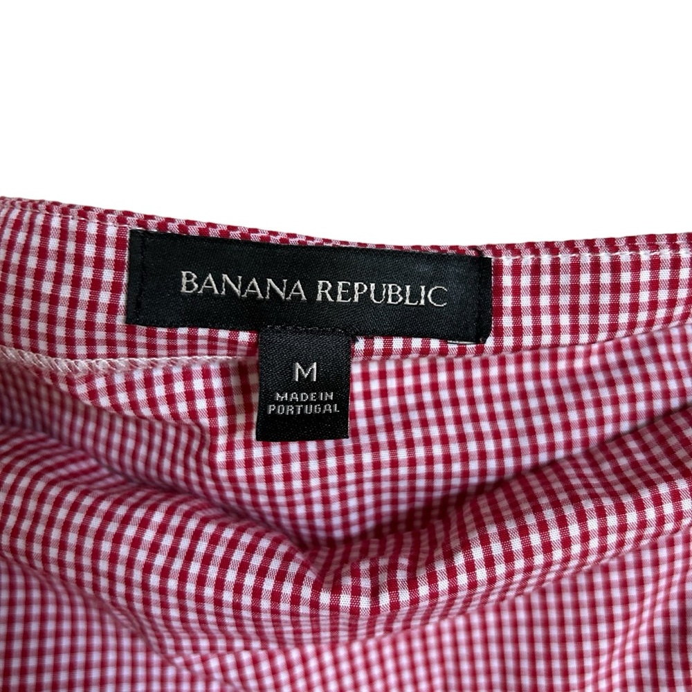 Banana Republic Red White Checked Blouse - Picture 6 of 8